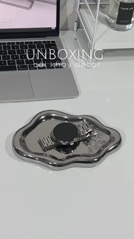 unboxing khay bạc hình mây decor#decor#unboxing #gray #viral #xuhuongtiktok 
