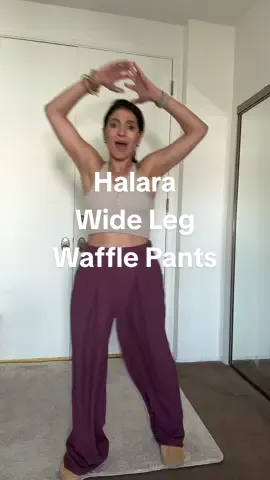 Replying to @BuzzChomp the color is fabulous l! #halara #wafflepants #widelegpants #holidayhaul #tiktokshopsale 