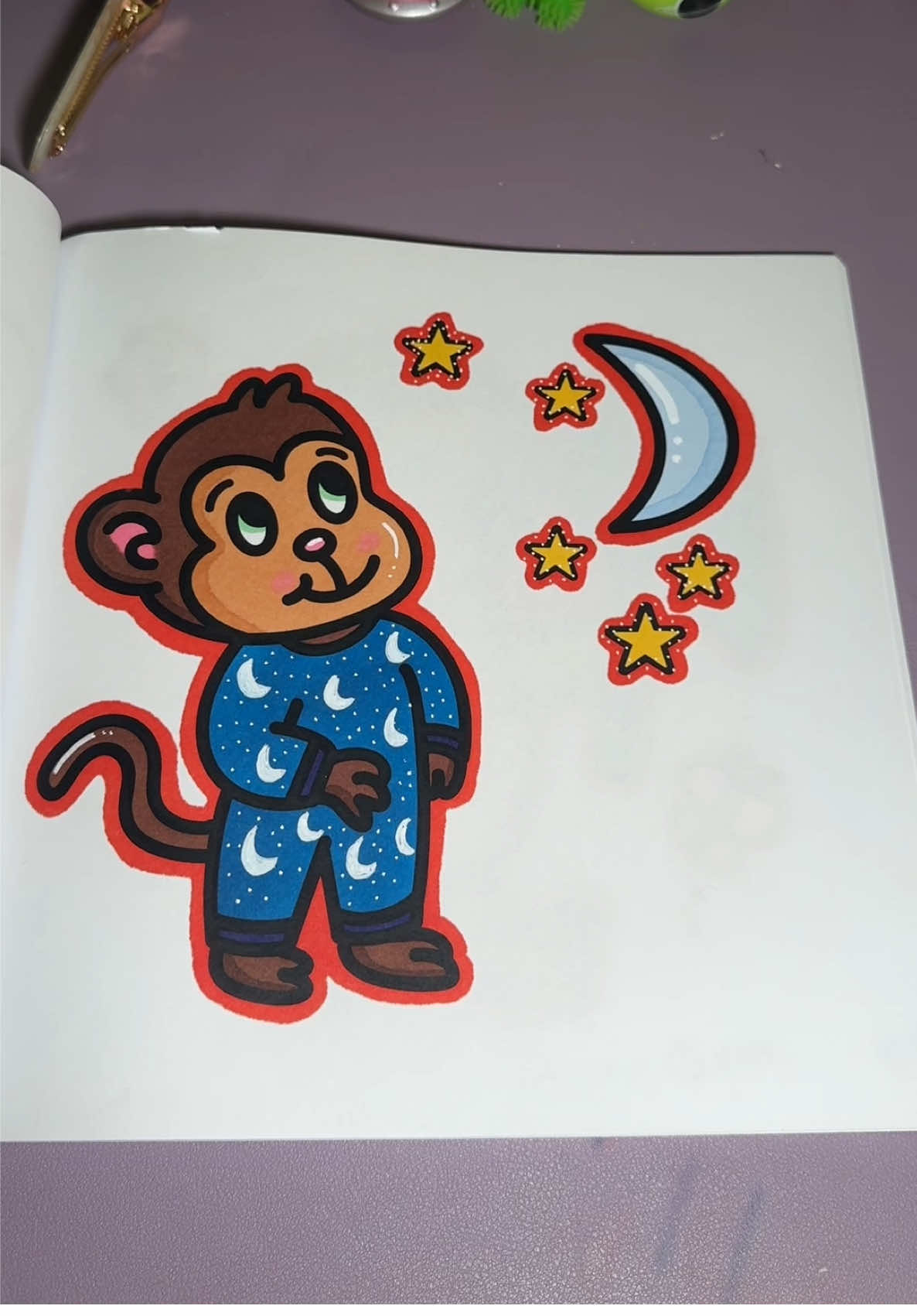 Coloring a cute little monkey in my Animal Adventures Coloring Book! Link is in my bio to purchase! #coloringbook #boldandeasycoloring #asmrcoloring #coloring #boldandeasy 