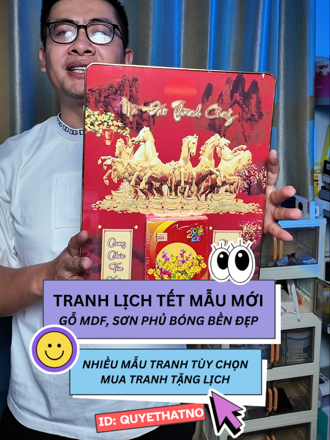 Tranh lịch tết mẫu mới năm nay. Mã đáo thành công khung gỗ viền mạ vàng cực đẹp. #quyethatno #tranhlichtreotuong #tranhlichtrangguong #tranhmadaothanhcong