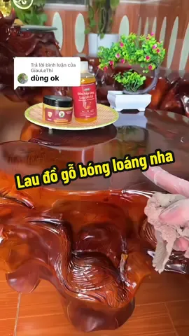 Trả lời @GiauLeThi lau đồ gỗ bóng loáng k phải gọi thợ nha#hanglinhxinhxinh #giadungtienich #laudogo 