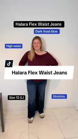 Halara flex waist jeans try on in dark frost blue, soft stretchy and super flattering! #halara #halarajeans #halaraeveryday #outfitidea #tiktokmademebuyit 