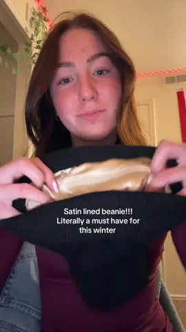 Yay for no more hat head!! #haircare  #satin #silk #hat #beanie 