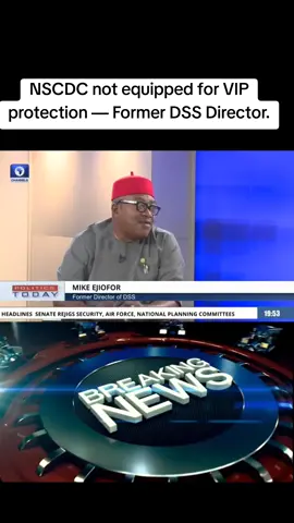 FORMER DSS DIRECTOR: ‘NSCDC LACKS CAPACITY TO PROVIDE VIP SECURITY’ Former Director of the Department of State Services (DSS), Mike Ejiofor, has stated that the Nigeria Security and Civil Defence Corps (NSCDC) does not have the required capacity to take on VIP protection duties. According to Ejiofor, the corps is neither trained nor staffed for VIP security, stressing that its statutory mandate is to safeguard critical national infrastructure, not to escort high-profile individuals. His comments follow ongoing national discussions over the withdrawal of police officers from VIP escort assignments #TrinityReport #SecurityUpdate #NSCDC #NigeriaNews #vipsecurity 