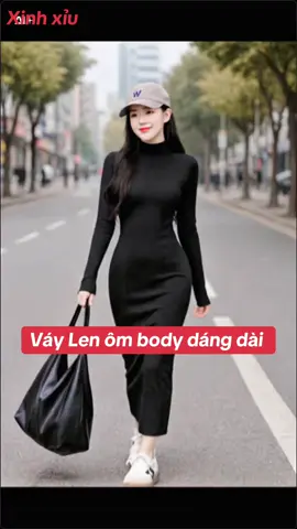 Duyên dáng cân hết mọi số đo với chiếc váy len dáng dài #xuhuongtiktok #outfit #thoitrangnu #vaylen #vaylenbody 