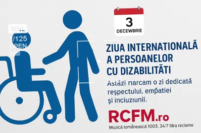 📅 3 Decembrie – Ziua Internațională a Persoanelor cu Dizabilități 🎶 RCFM.ro – Muzică românească 100%, 24/7, fără reclame Astăzi marcăm o zi dedicată respectului, empatiei și incluziunii. Ziua Internațională a Persoanelor cu Dizabilități ne amintește că fiecare om merită șanse egale, accesibilitate și apreciere pentru valoarea pe care o aduce în comunitate. La RCFM.ro, susținem diversitatea și credem în puterea muzicii de a uni oamenii, indiferent de bariere. 🤝 Hai să promovăm împreună acceptarea și solidaritatea! 🎧 Ascultă-ne online, oriunde ai fi: RCFM.ro #RCFM #RadioOnline #MuzicaRomaneasca #3Decembrie #Incluziune # Solidaritate   