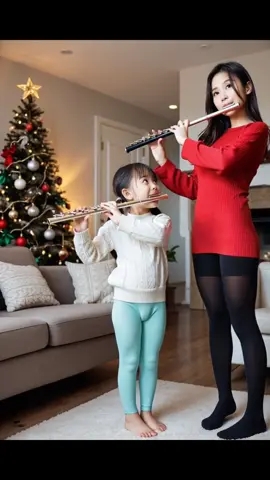The schoolgirl is practicing for Christmas🎻#china #littlegirl #christmas #leggings #cutegirl 