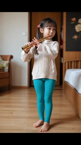 The schoolgirl is practicing for Christmas🪈#china #littlegirl #christmas #leggings #cutegirl 