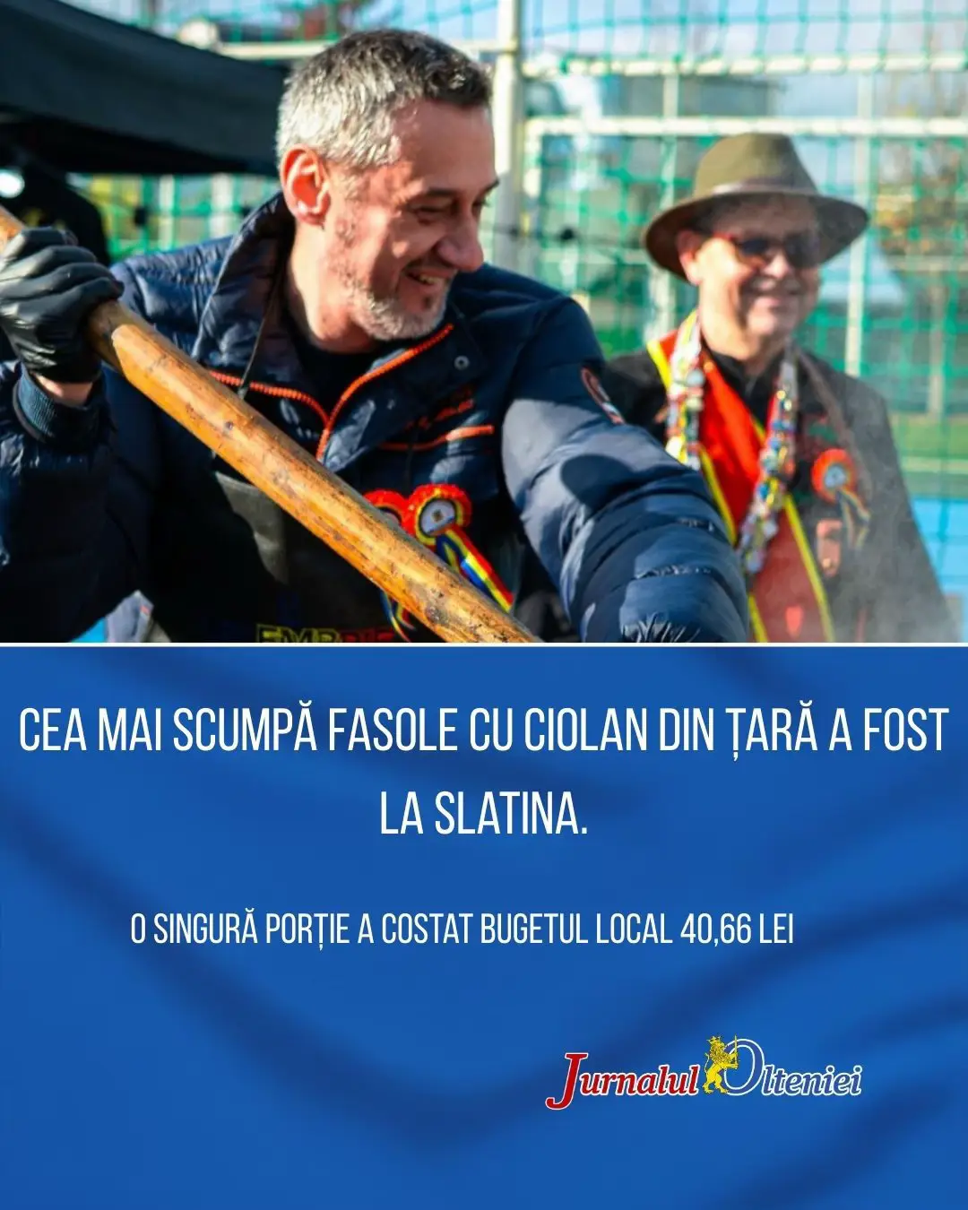 1 Decembrie la Slatina!  Porția de fasole cu ciolan oferită de Primărie a costat bugetul local 40,66 lei, suma totală ajungând la 121.980 lei printr-o achiziție opacă. Șocul: Cei 3.000 de cetățeni care au vrut mâncare “gratuită” au fost obligați să lase numele și numărul de telefon la schimb cu tichete. O metodă controversată de colectare de date sub pretext administrativ! sursa foto: Facebook/Primăria Slatina #Slatina #1Decembrie #FonduriPublice #Scandal #ColectareDate  
