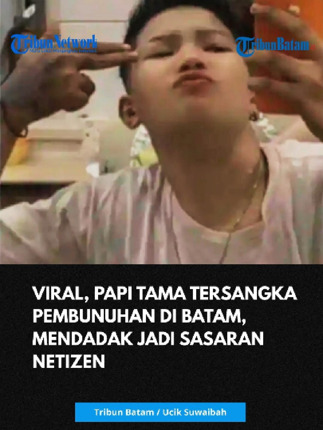 Akun TikTok milik tersangka pembunuhan calon pemandu lagu di Batam, Putri Eangelina alias Papi Tama (23), mendadak banjir komentar setelah kasus kematian Dwi Putri Aprilian Dini (25) mencuat ke publik. Akun dengan username Mr.Tma itu sebelumnya aktif membagikan video singkat dna live streaming keseharian sebelum diamankan Polsek Batuampar.  Terlihat ada setidaknya 43 postingan, dengan jumlah pengikut sebanyak 2.364 dan jumlah mengikuti sebanyak 546 akun. Dari riwayat live streamingnya, terakhir dirinya live tiktok pada 27 November 2025. Dalam beberapa unggahan, wanita berambut pendek dengan gaya fade cut tersebut tampil percaya diri dengan persona maskulin yang cukup mencolok.  Hampir seluruh postingan wanita 23 tahun ini diberi hashtag emoji pelangi, yang kemudian memancing perhatian warganet setelah identitasnya sebagai tersangka terungkap. Yang paling ramai disorot adalah pengakuannya terkait orientasi seksual.  Dalam salah satu unggahan bertanggal 16 Maret 2025, Papi Tama menuliskan pernyataan terbuka kepada ibunya tentang ketertarikannya pada sesama jenis.  