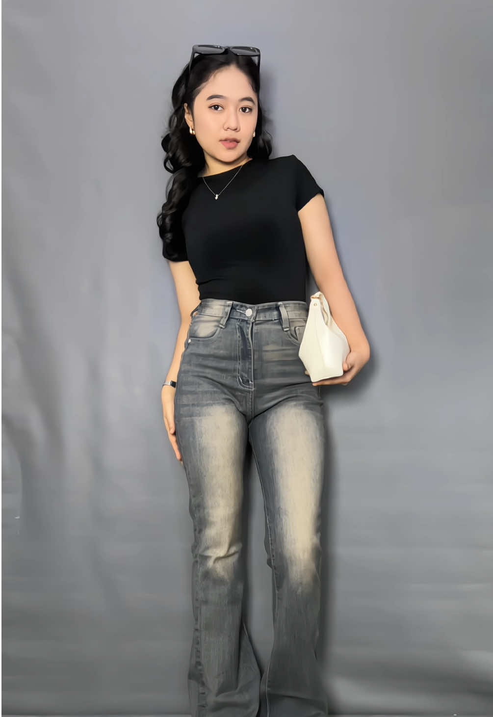 Jeans Cutbray emang paling cakep 😍❤️ #fyp #jeanshighwaist #jeanscutbray #flarejeans 