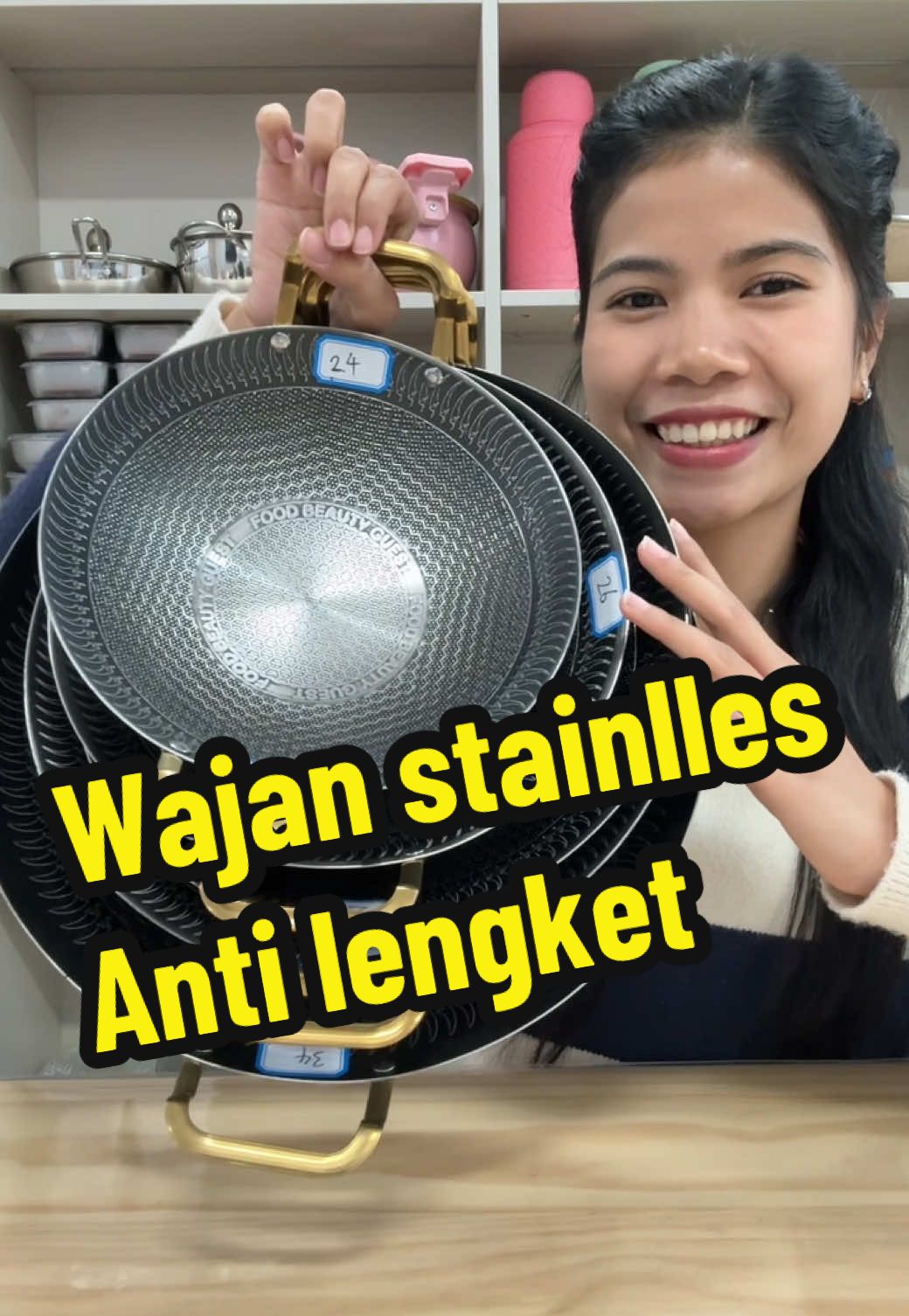 Wajan stainles anti lengket anti karat anti gores, bahan tebal, terdapat banyak ukurannya, ayo cek di keranjang kuning 