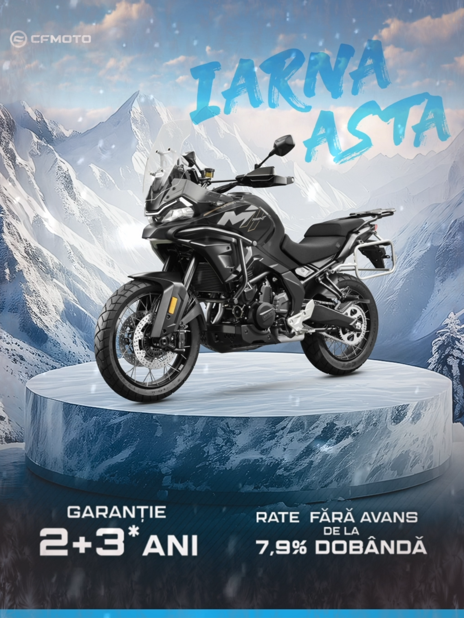 ❄️ Iarna asta, schimbă-ți perspectivele cu CFMOTO 700MT — un model modern, gata pentru orice traseu, care nu doar arată bine, ci este și incredibil de accesibil la ATVRom. 🏍️✨ De ce? Pentru că îți oferim: 💸 Rate flexibile, fără avans 💸 Leasing cu 0% dobândă + Euribor la 3 luni 🔧 Garanție 5 ani ca să te bucuri de drumuri cu liniște totală CFMOTO 700MT este pregătit să-ți fie partener pe tot parcursul anului — fie că pleci în aventuri lungi sau vrei un model confortabil pentru oraș și extra kilometri. 🌄🛣️ Dacă te-am convins, te așteptăm în showroom-urile ATVRom sau pe site! 📲 Contactează-ne acum: Vânzări: 0724 711 220 / 0728 825 824 Rate: 0732 116 766 / 0723 519 815 Leasing: 0756 114 336 • Termenii și condițiile ofertelor sunt disponibile pe site • Ofertă în limita stocului disponibil • Imaginile produsului sunt cu titlu de prezentare • Echivalarea prețului se face pe baza regulamentului de pe site #CFMOTO700MT #AdventureBike #RateFaraAvans #DobandaZero #MotocicleteRomania #ATVRom #EchivalamPretul #MTSeries #datecunoi