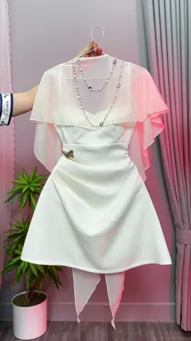 Váy 2 dây kèm choàng đi tiệc nhẹ nhàng nàng thơ #vayxinh #vaythietke #vayditiec #vaybigsize #fyp 