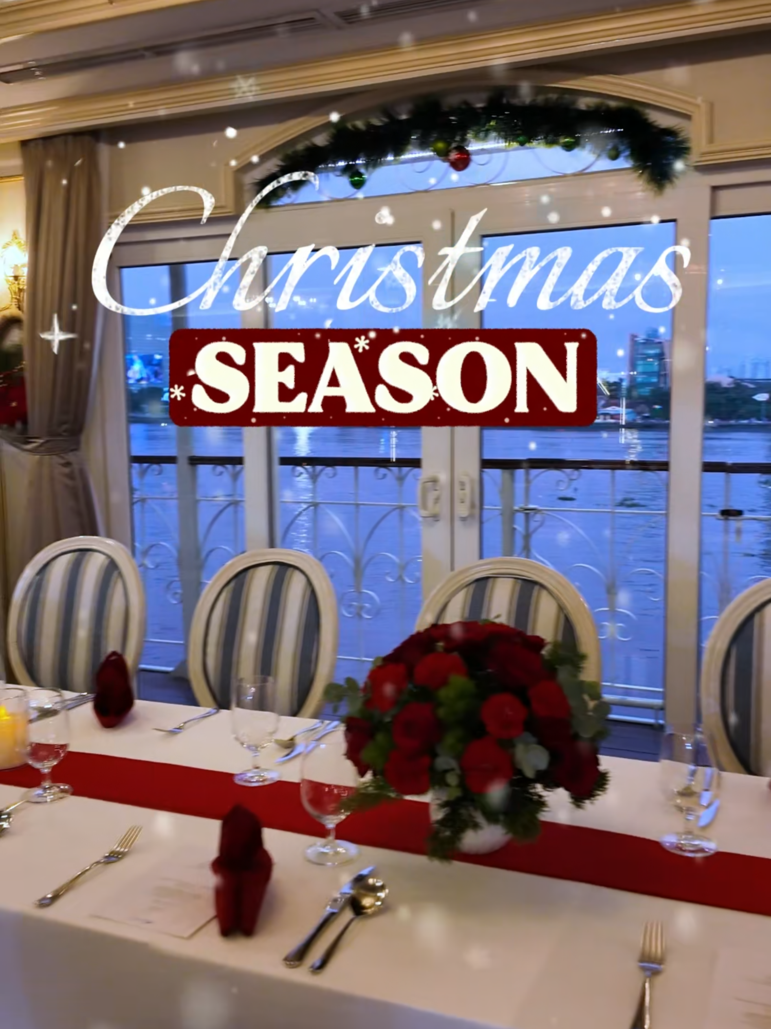 ✨ Christmas is coming to Saigon Princess! ✨ Không khí lễ hội đang dần phủ lên du thuyền — từ những góc décor lấp lánh đến sắc màu ấm áp của mùa lễ cuối năm. Saigon Princess sẵn sàng mang đến một trải nghiệm “nhất định phải thử” khi bạn ghé thăm TP.HCM. 🎄 Nhắn tin đặt bàn để trải nghiệm không khí mùa lễ hội trên sông Sài Gòn. -------------------------- The festive season is just around the corner — and our cruise is getting wrapped in holiday magic. From sparkling décor to cozy Christmas vibes, Saigon Princess is ready to bring you a must-try holiday experience on the Saigon River. 🎄 Message us to reserve your table and enjoy the festive season on the Saigon River. #Saigonprincess #duthuyensaigon #noel #christmas #giangsinh