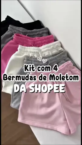 Kit com 4 Bermudas MOLETOM Ginástica Fitness Feminina P ao GG e Plus Size  #bermudasfemininas #moletomfeminino #foryou #foryoupage #shopee 