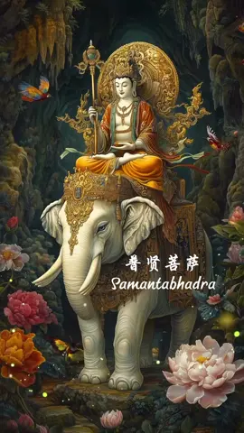 The Ten Great Vows of Samantabhadra Bodhisattva (from the Bhadracarīpraṇidhāna) 1. I vow to pay homage to all the buddhas (禮敬諸佛) 2. I vow to praise the tathāgatas (稱讚如來) 3. I vow to make unlimited offerings (廣修供養) 4. I vow to repent and reform all karmic hindrances (懺悔業障)  5. I vow to rejoice in others’ merit and virtue (隨喜功德) 6. I vow to request that the buddhas turn the Dharma Wheel (請轉法輪) 7. I vow to request that the buddhas continue living in the world (請佛住世)  8. I vow to follow always the Buddha‘s teaching (常隨佛學) 9. I vow to comply always with the needs of all sentient beings (恆順眾生) 10. I vow to transfer all merit and virtue universally (普皆迴向) @karma_lodro_gyatso_yip  #samantabhadra #普賢菩薩 #spiritual #bodhicitta#samsara