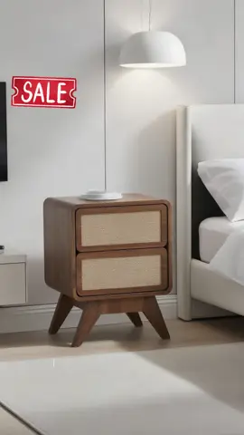These nightstands changed my whole bedroom vibe ✨ Warm walnut, soft rounded edges, and two drawers that keep all the clutter hidden. My bedside finally looks clean and calm. #Giratree #Giratreefurniture #HomeUpgrade #WarmAesthetic