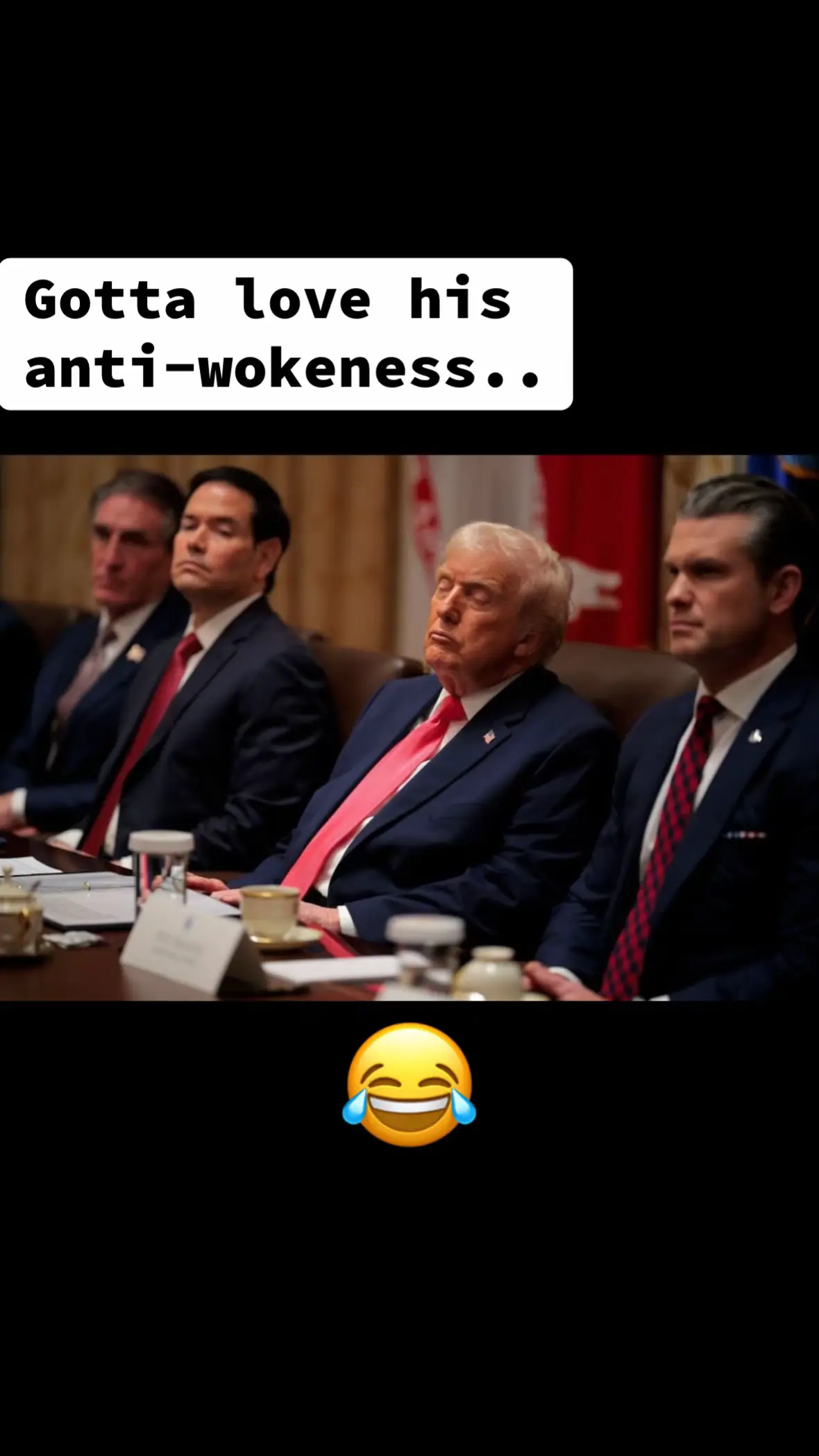 Just Fanta Fuhrer catching 40 winks during his cabinet meeting.. Did ‘Sleepy’ Joe Biden ever do this? #fyp #trending #goodtroubledaily 