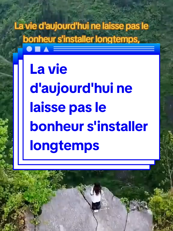 La vie d'aujourd'hui ne laisse pas le bonheur s'installer longtemps,#yldever 