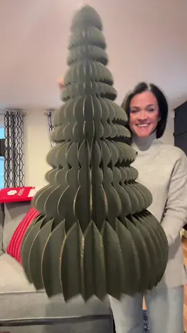 Walmart Decor! Easy assembly and storage!  Makes any room feel festive!  Shop my 🔗 in B!0 #walmart #christmas #christmasdecor #papertree #holidaydecor  