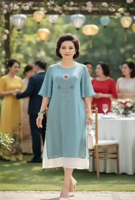 Đầm suông trung niên sẻ tà form rộng. Có bigsize cho các chị, các chị tha hồ chọn. #trending #thoitrangbigsize #thoitrangtrungnien #vaydutiec #trending @Bé Mỡ Store 