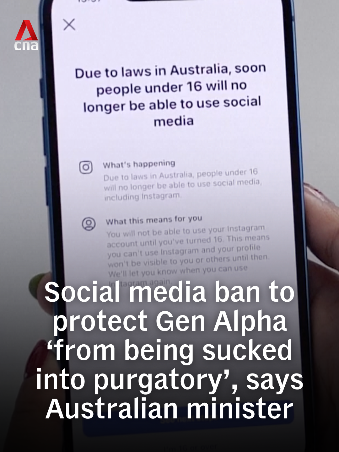 Australia is set to become the first country in the world to ban teens from having social media accounts, said Australian Communications Minister Anika Wells on Wednesday (Dec 3). From Dec 10, Facebook, Instagram, Kick, Reddit, Snapchat, Threads, TikTok, X and YouTube will face fines of up to A$50 million (US$33 million) should they fail to remove accounts of Australian children younger than 16. Live-streaming service Twitch has also been added to the list.  #australia #australianews #socialmediaban