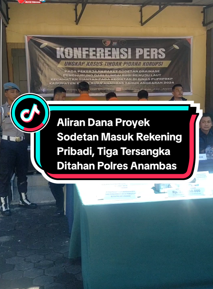 #Aliran Dana Proyek Sodetan Masuk Rekening Pribadi, Tiga Tersangka Ditahan Polres Anambas