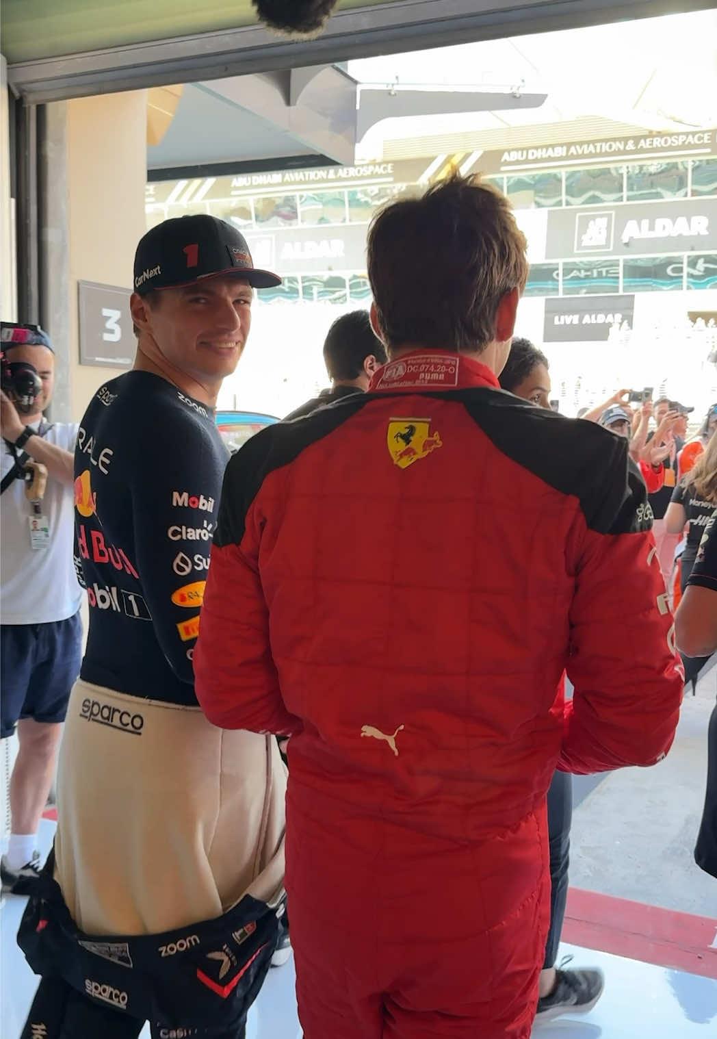 Sneaky 😏 #f1 #maxverstappen #charlesleclerc 