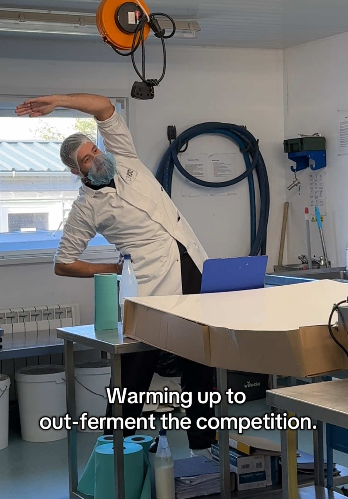 Limbering up to keep our Kefir top of the class 😎🙌🥛 #kefir #probiotic #chucklinggoat #guthealth #funnytiktok 