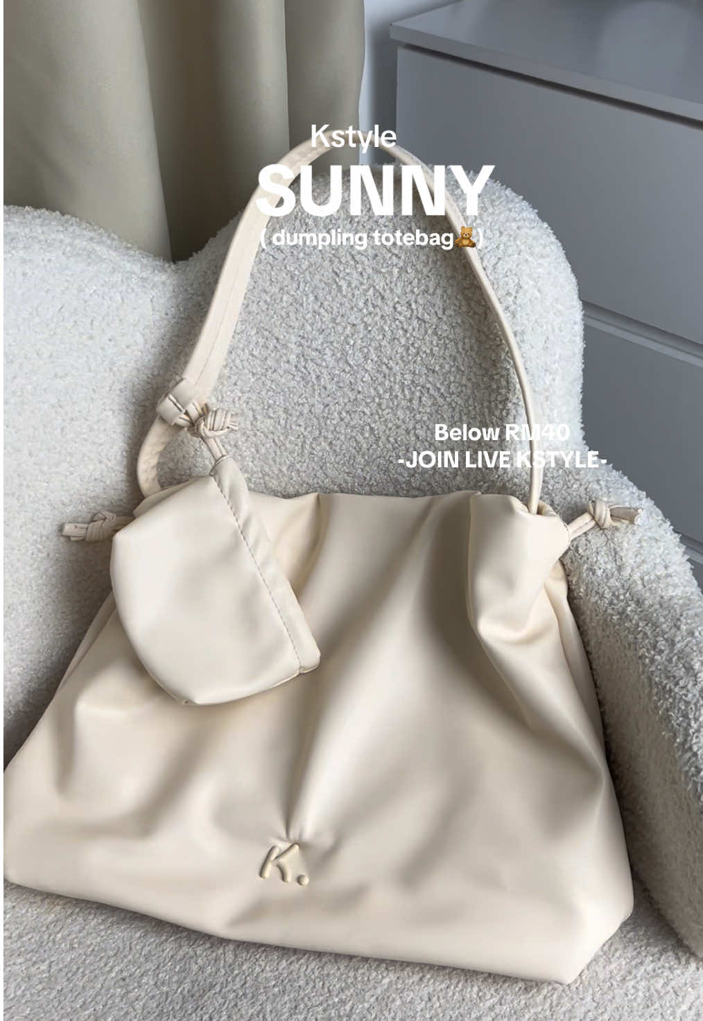 ada cari totebag? kena grab our Kstyle SUNNY !!😩fit to 13 inch iPad & A4 size ~ check-out at yellow bag or JOIN LIVE 🤎#kstyle #totebagaesthetic #fypage 