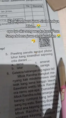 Yo ngeneki wong jowo ra ngerti boso jowo 😭🤧 #fyp #bahasajawa #bahasadaerah #sekolahdasarnegeri #kurikulum 
