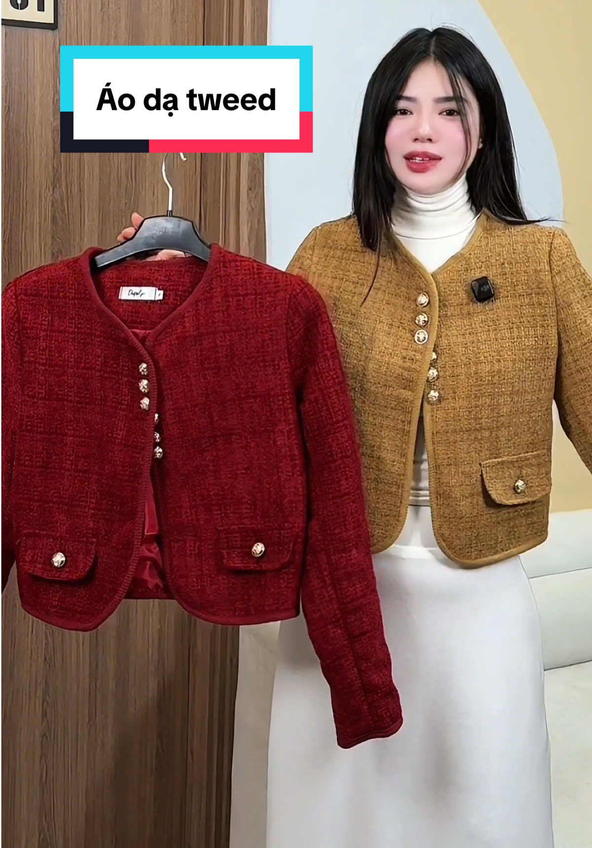Chị em mình không thể bỏ lỡ em áo dạ tweed đẹp sịn sò này được ạ 😘😘#xuhuong #huynhchang00 #huynhchangreview 