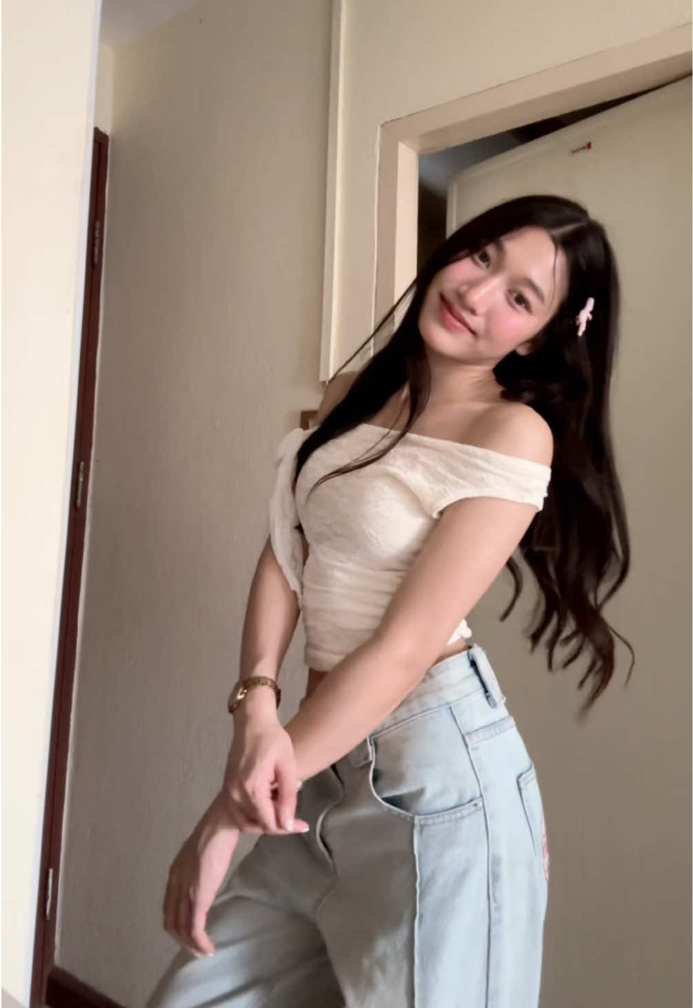 🎀เสื้อไหลเบี่ยงใส่บาดไหล่ได้ คิ้วท์มากก🎄🧑🏻‍🎄 #เสื้อปาดไหล่ 