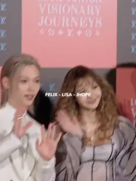My favorite trio, Lisa, Felix, and J-Hope at today’s event 😭#bp_dinny🤍 #LISA #JHOPE #FELIX #fst♡ 