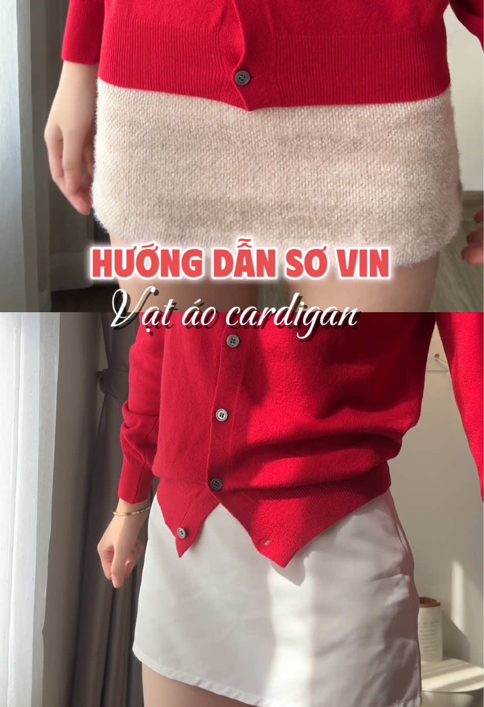 Trả lời @Nguyễn Phương Thuý hướng dẫn sơ vin áo cardigan #nganriviu #thoitrangnu #myoutfit #phoidoxinh #outfitcheck 