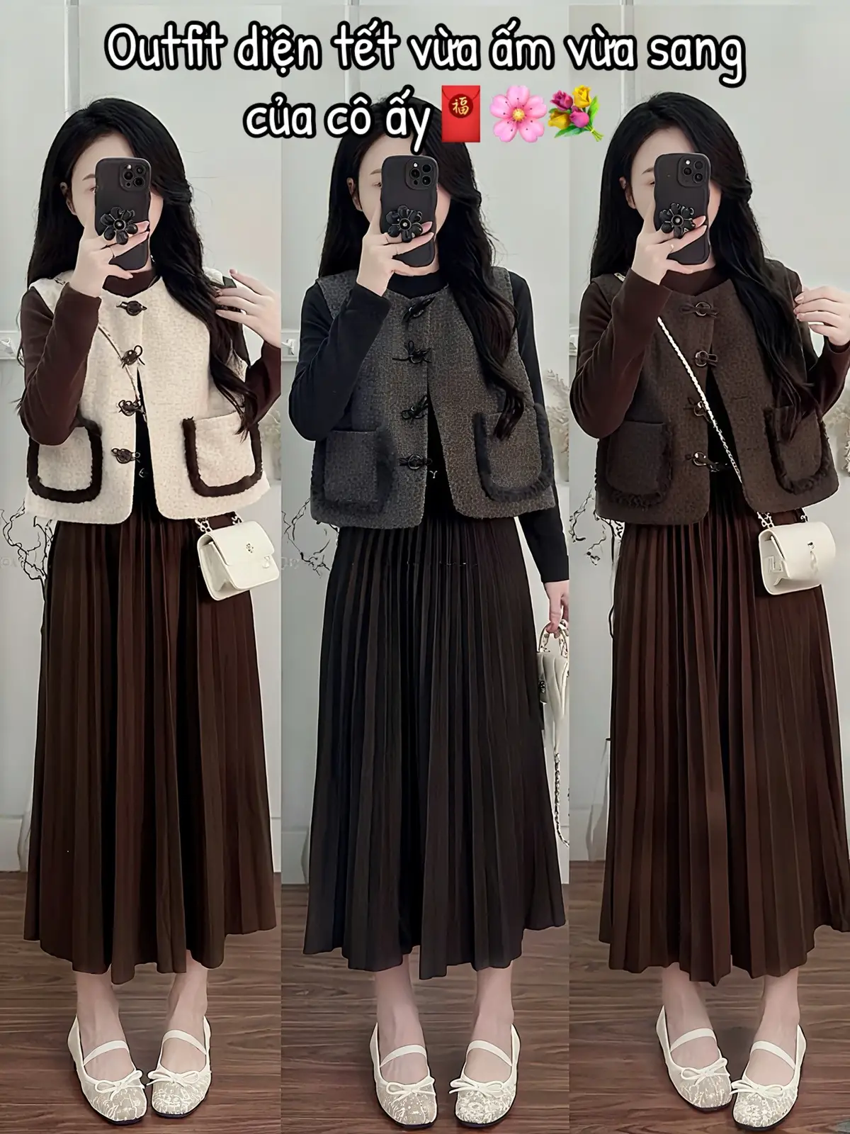 Outfit diện tết vừa ấm vừa sang của cô ấy  #outfit #phoidoxinh #fyp #macgidexinh #vayxinhmoingay 