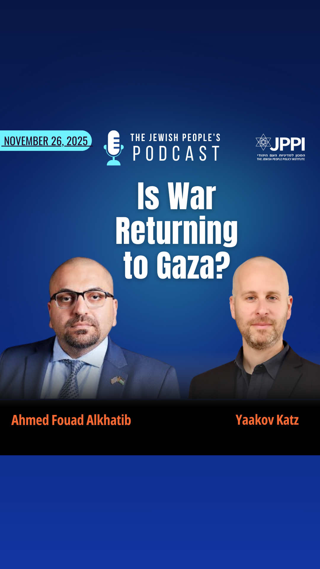 A personal and unflinching conversation with Gaza-born analyst Ahmed Fouad Alkhatib on war, governance, disarmament, and whether a real path to peace still exists. For the full episode: https://linktr.ee/jppi2 
