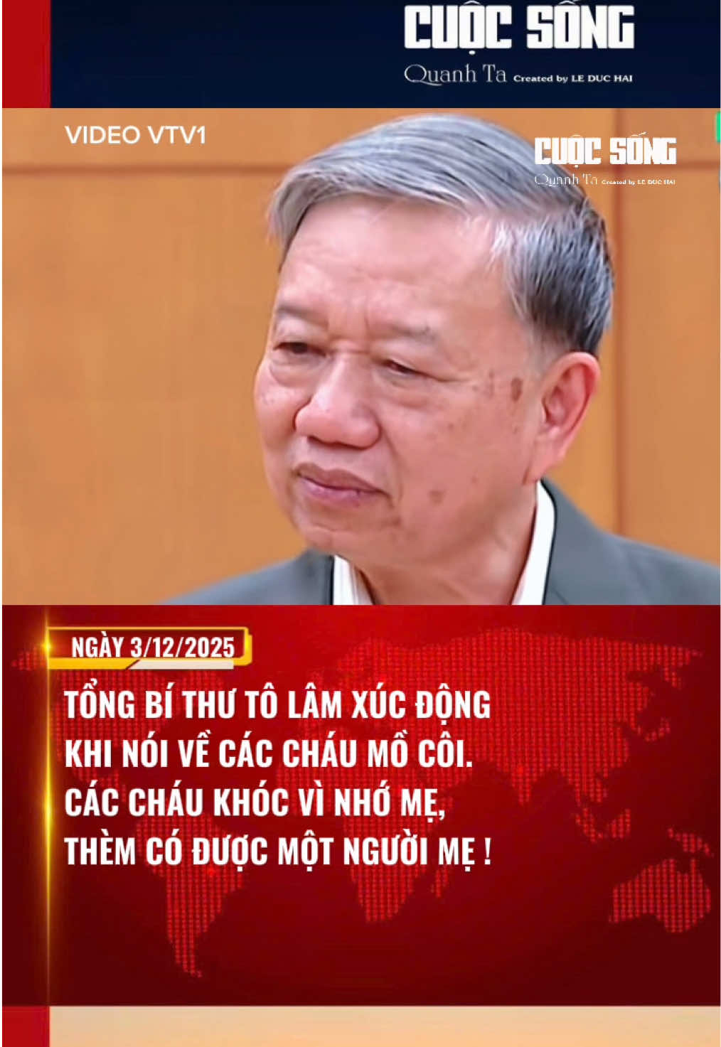 Tổng Bí thư Tô Lâm đã nghẹn lòng không kìm được cảm xúc khi nói về các cháu mồ côi. Tổng Bí thư nhận ra thứ mà các đang thiếu đó là tình thương của người mẹ. Các cháu khóc vì nhớ mẹ, thèm có được một người mẹ !  #cuocsongquanhta #tintuc #tongbithutolam #tremocoi #xahoi 