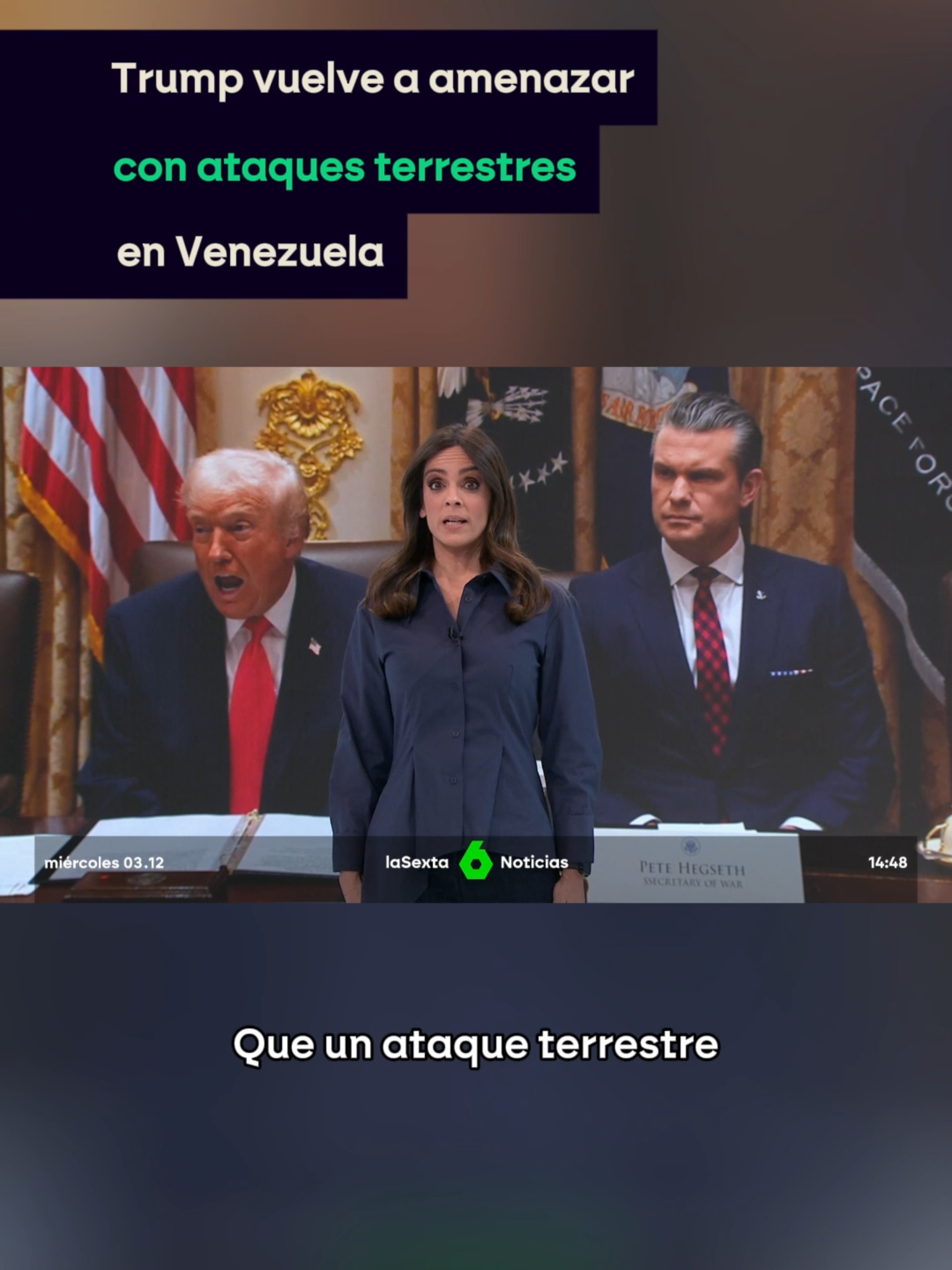 Que un ataque terrestre en Venezuela podría ser inminente, ya lo sabíamos desde hace días. Pero llama la atención las formas con las que Donald Trump, lo ha vuelto a anunciar en las últimas horas: rodeado de su gabinete y con insultos. Puedes ampliar la información en laSexta.com 📲 Sigue a laSexta en Google Discover desde el enlace de nuestra bio #trump #venezuela