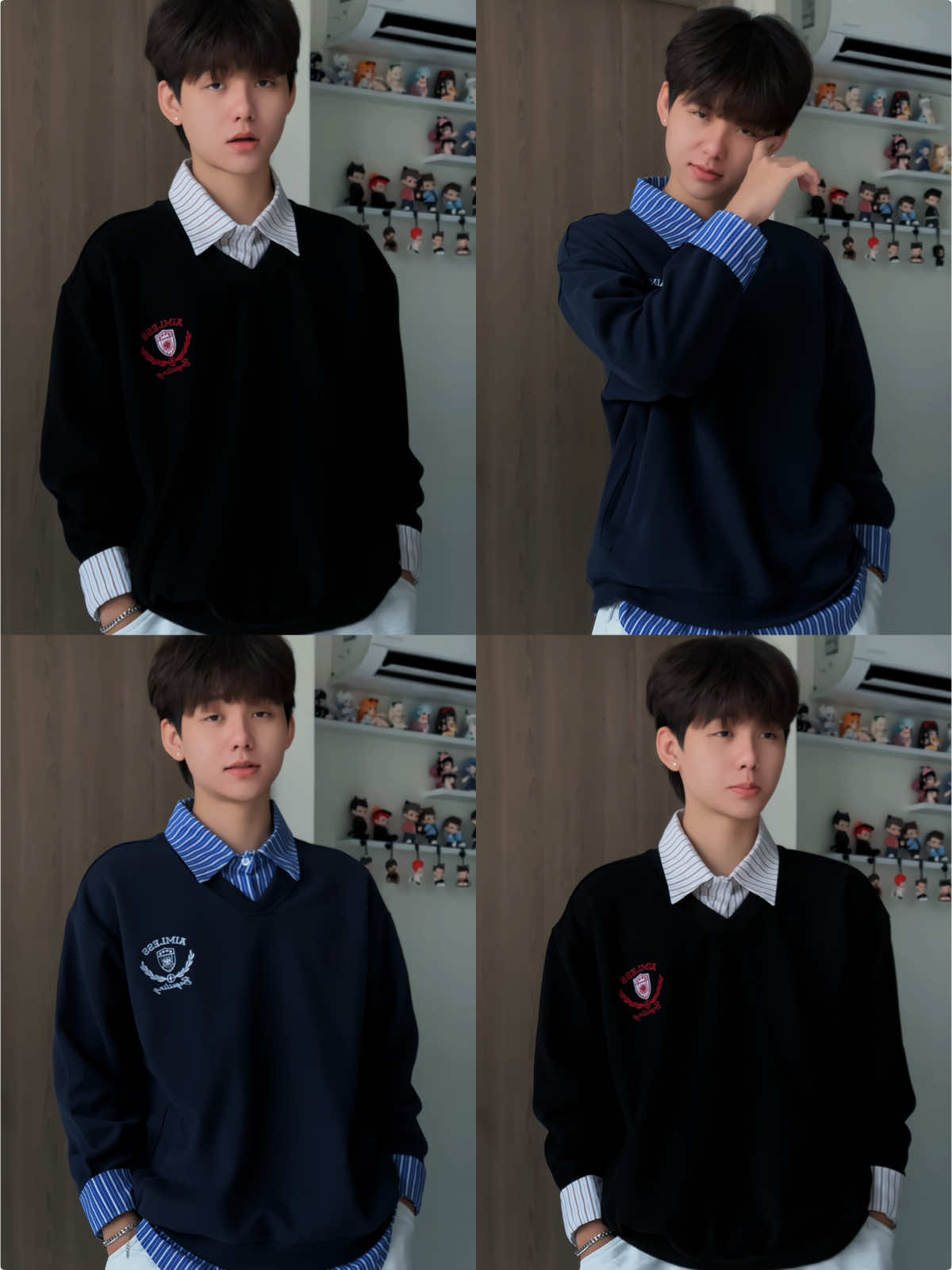 Sơmi phối cổ somi sẵn luôn nhaa #dangmacdo #reviewdonam #sweaterphoico #katholic #outfit 