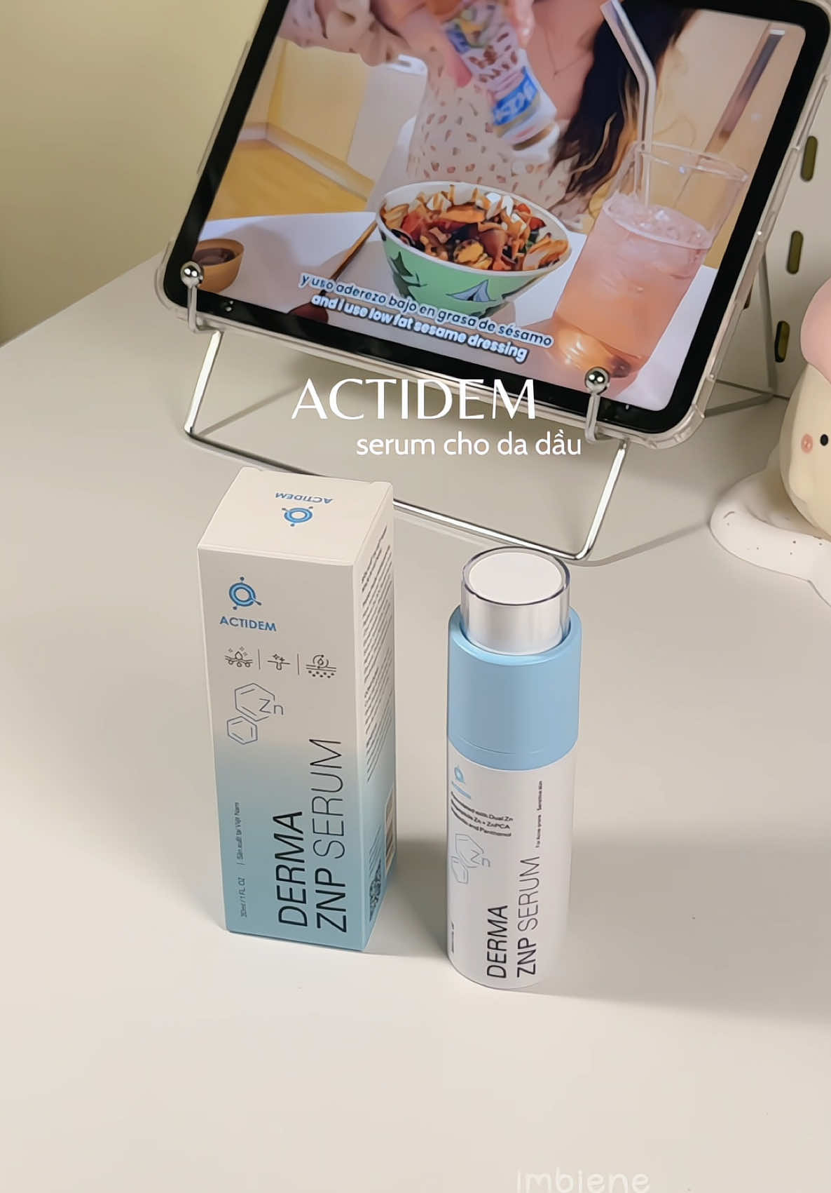 serum dành cho mấy bà da dầu mụn nè 🍃 #actidem #chamsocdamun #serum #skincare #imbiene 