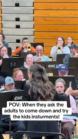 Sorry for the shaking video! This was to funny but grandpa stepped up and gave it a go!!! #trumpet #music #funny #band #laugh 