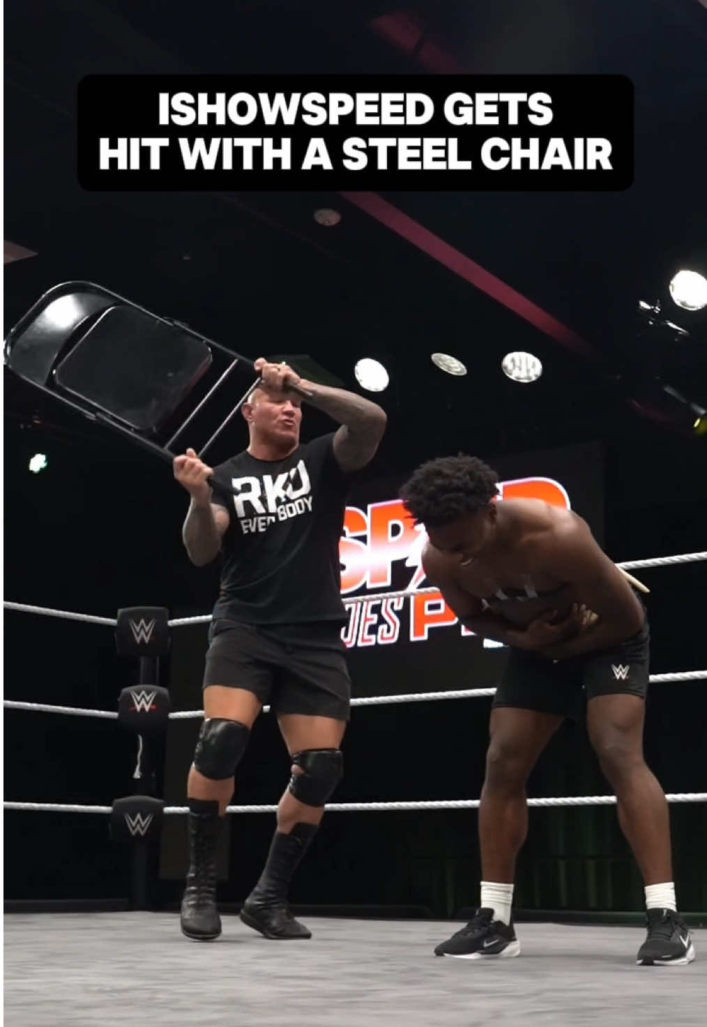 @IShowSpeed took it like a CHAMP! 💥 check out the newest episode of Speed Goes Pro with @randyorton on Speed's YouTube channel! #WWE #IShowSpeed #RandyOrton