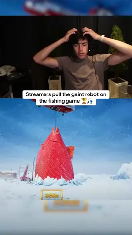 Streamers pull the gaint robot on the fishing game 🏆🎣 #kickstreaming #fishinggame #fishing 