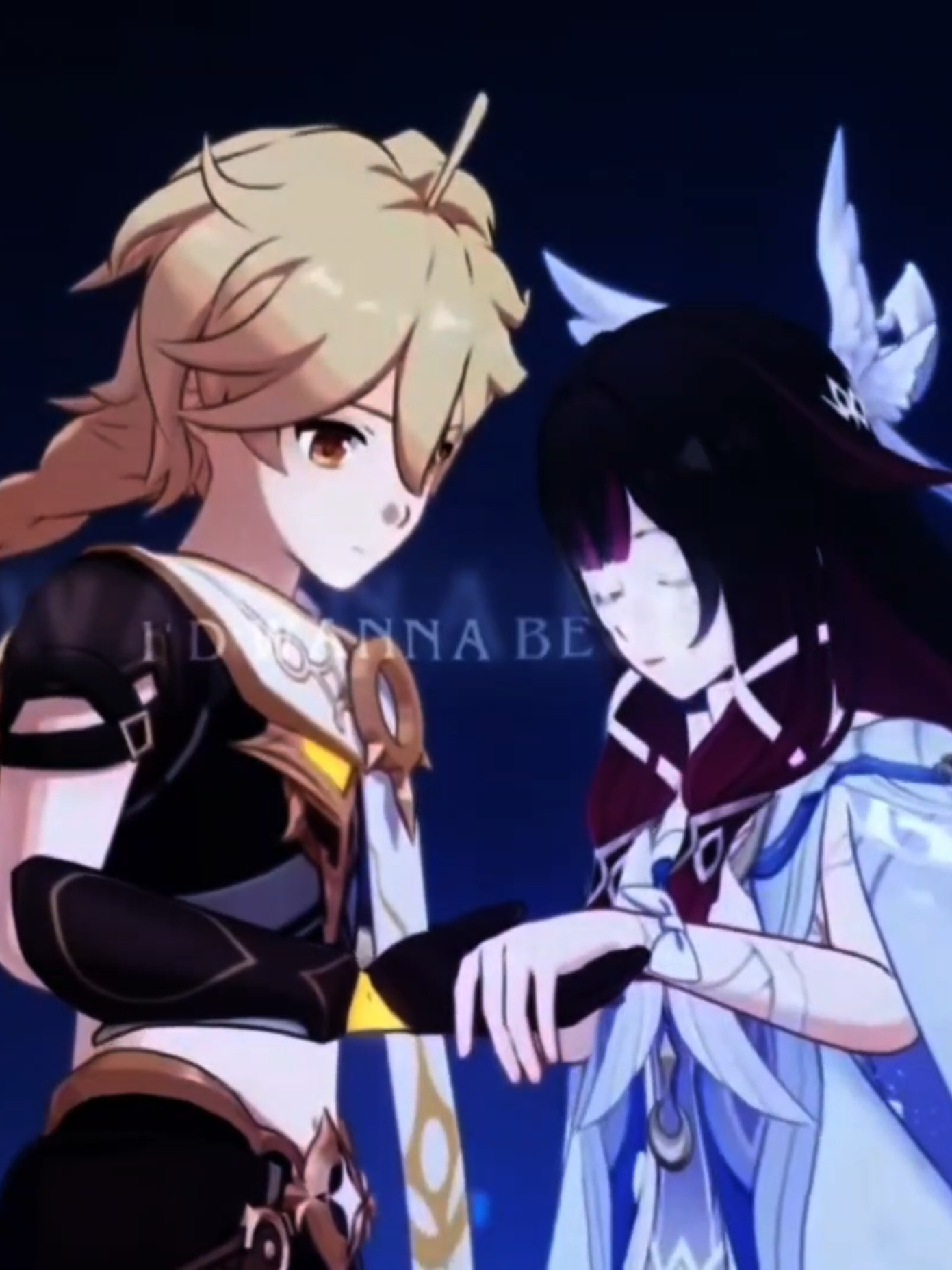 columbina x aether #columbina #aether #GenshinImpact #edit #sad 