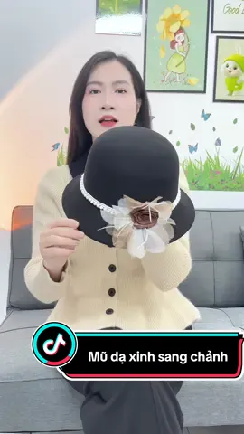 Mũ dạ bản nơ to phối ngọc #thaocogi #review #muda #muxinh 