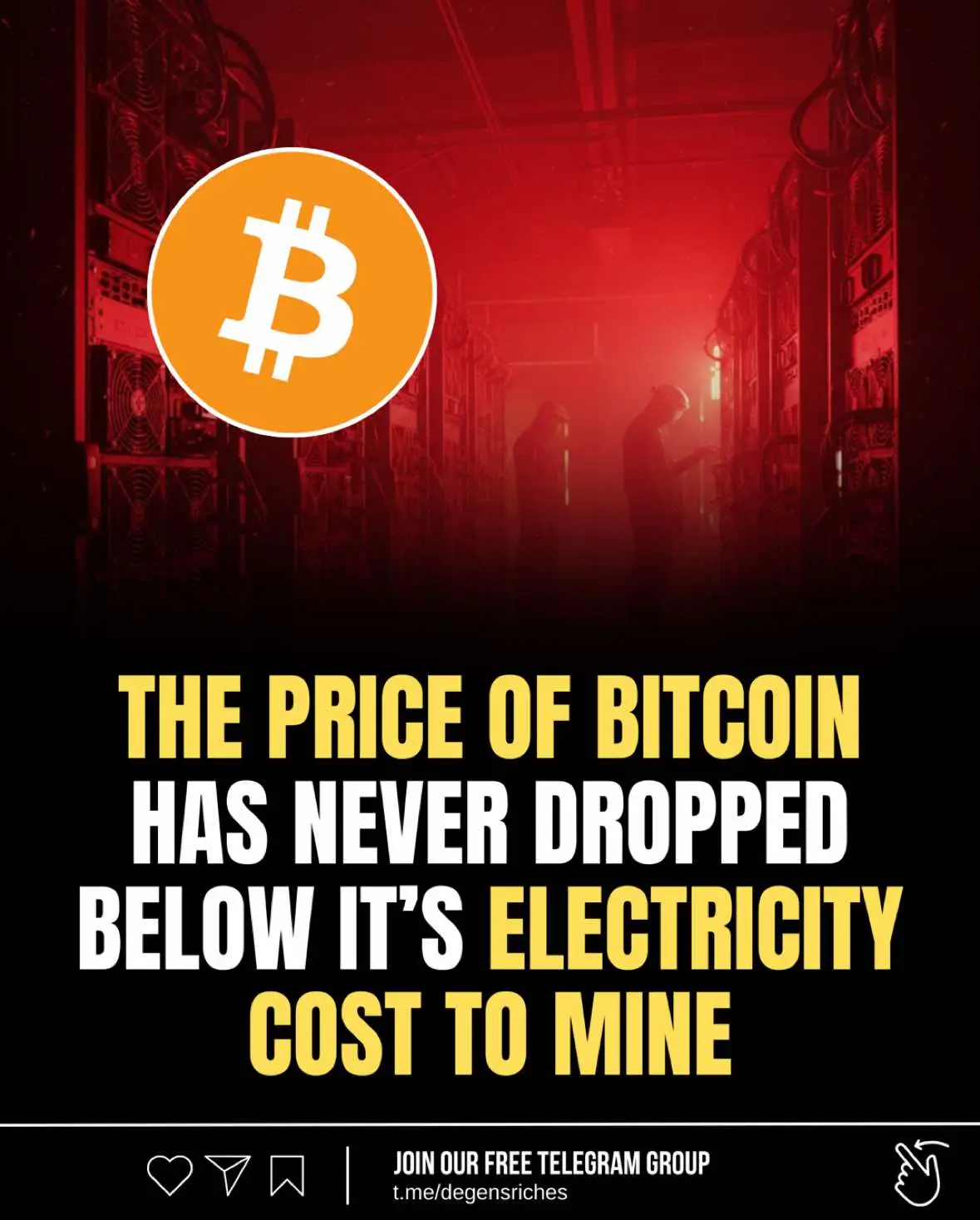 Bitcoin’s market price has stayed above the $70,000-$111,000 global mining breakeven in 2025, with costs at $0.05/kWh ensuring profitability post-halving amid 160 TWh annual use. ⠀ U.S. industrial rates at $0.13/kWh set higher thresholds, but cheap power keeps hash rate at 855 EH/s, reinforcing scarcity as miners halt unprofitable runs. ⠀ This economic floor underpins Bitcoin’s value proposition, where energy ties create a natural barrier against crashes below production costs. ⠀ Join the free telegram in our bio for daily crypto news and insights 📲