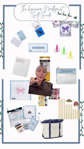 Christmas gift guide for the new needle pointer!!!! #christmsgiftidea #christmasgiftguide #needlepointtiktok #needlepointforbeginners #needepointfinishing 