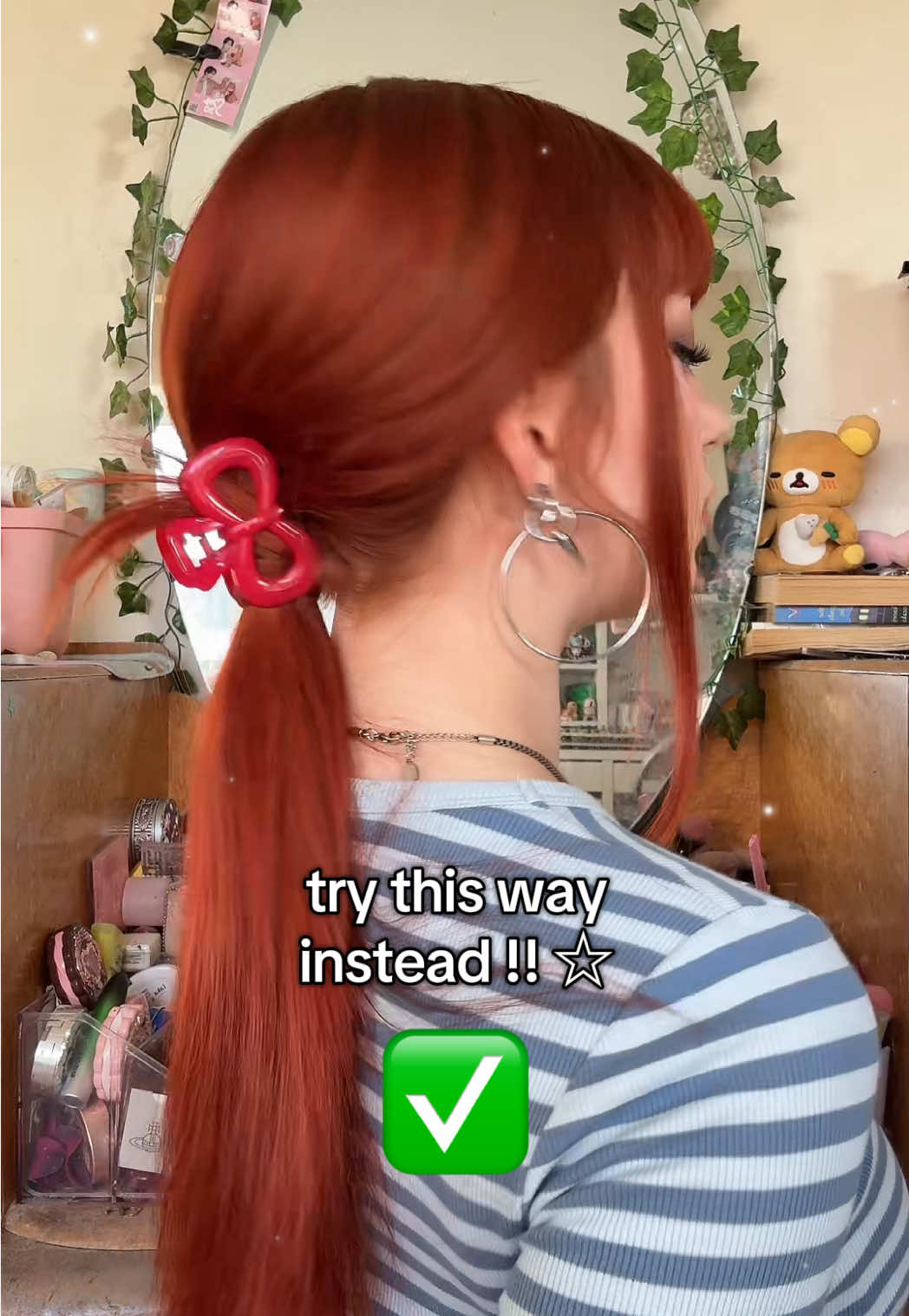 the easiest & quickest way to get a more secure ponytail with your claw clip !!! 💌 it’s also safer for your hair than using an elastic !! plus it looks super cute & is super sturdy <3  #cutehairstyles#hairtutorial#hairinspo 